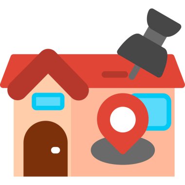 ev konumu haritası simgesi düz tasarım