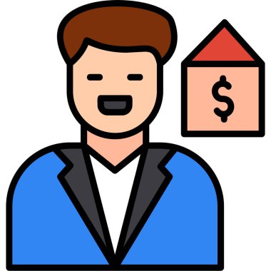 İş adamı simgesi vektör illüstrasyonu