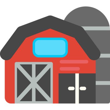 Çiftlik evi düz simgesi
