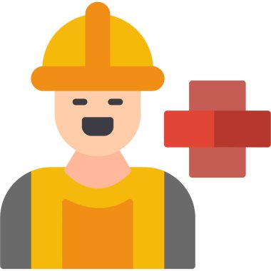 İnşaatçı adam inşaat simgesi düz stil