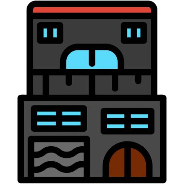 inşaat endüstrisi simgesini ana hatlarıyla doldurma