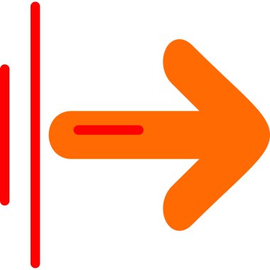 Düz biçimli ok yönü sağ simgesi