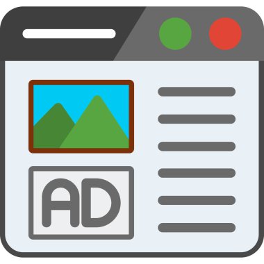 reklam reklam ikonu doldurulmuş ana hatları biçiminde