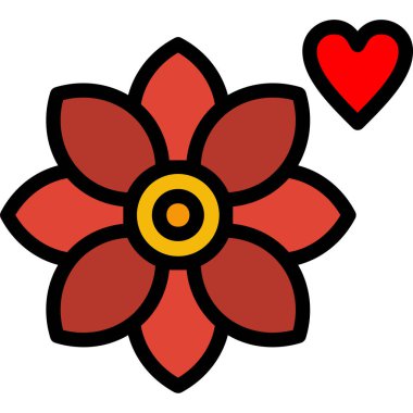 çiçek ikonu, vektör illüstrasyonu