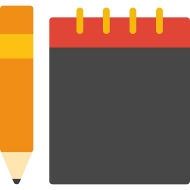 Kalem ve Pad Düz vektör simgesi