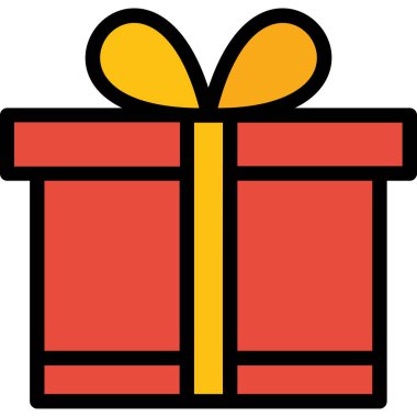 hediye kutusu simgesi, vektör illüstrasyonu