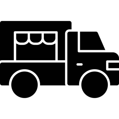 kamyon simgesi, vektör illüstrasyonu