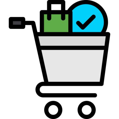 Alışveriş arabası simgesi, vektör illüstrasyonu