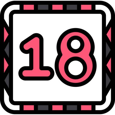 8. doğum günü simgesi ana hat biçiminde