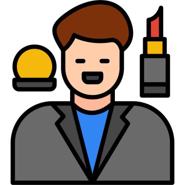 Bir insanın avatarının yüzüne sahip iş adamı.