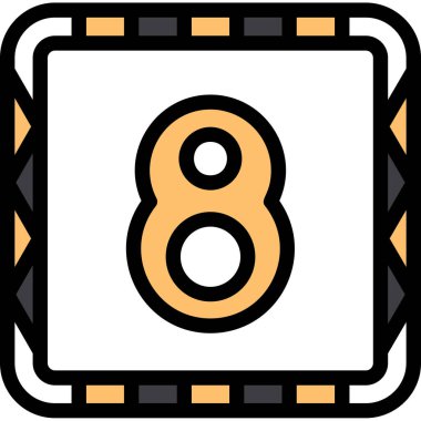 8 sayı simgesi, vektör illüstrasyonu