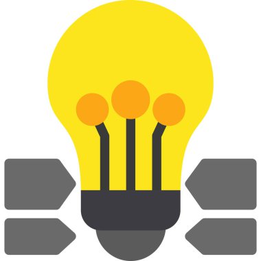 Beyaz arkaplanda izole edilmiş fikir simgesi ve vektör illüstrasyonu