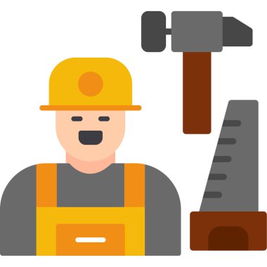 Çekiçli inşaat işçisi