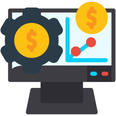 Para yönetimi düz tasarım ikonu. iş, finans, yatırım.