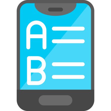 Metin simgesi olan cep telefonu, düz tasarım