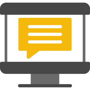 dizüstü bilgisayar sohbet mesajı simgesi düz biçimli