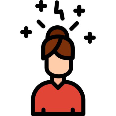 Baş ağrısı vektörü çizimi olan genç bir adam.