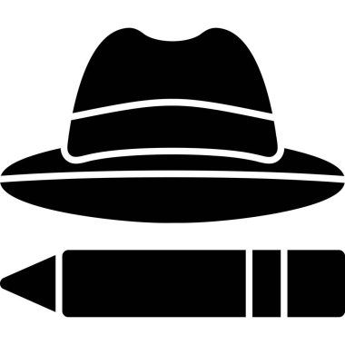 Beyaz arka planda siyah beyaz bir kalemin vektör çizimi.