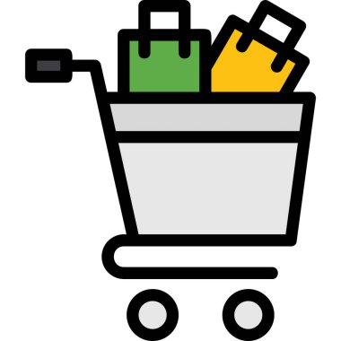 Alışveriş arabası. Web illüstrasyonu