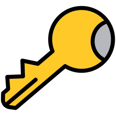 Anahtar deliği simgesi. Web için anahtar vektör simgelerinin özet çizimi