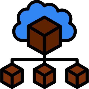 Bulut hesaplama ağı simgesi - taslak biçimi