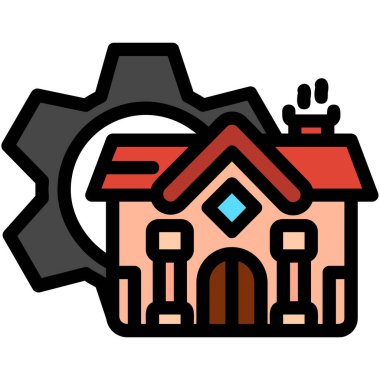 Ev Oluşturma Simgesi Vektör Özeti İllüstrasyonu