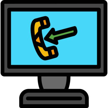 Telefonunuz var. Web simgesi basit illüstrasyon