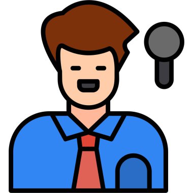 mikrofon simgesi, vektör illüstrasyonu