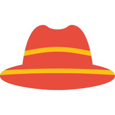 kırmızı hasır şapka simgesi, düz tasarım