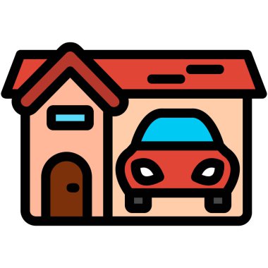 Garaj. Web simgesi basit illüstrasyon