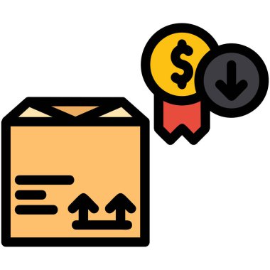 kutu parsel simgesi doldurulmuş dış hat biçimi