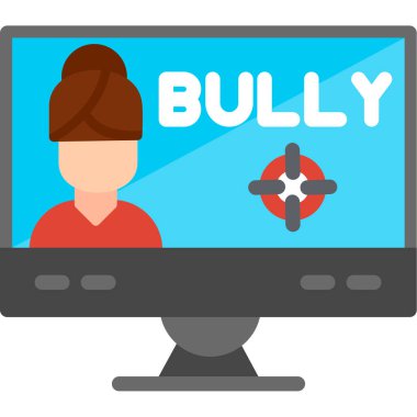 Zorbalık. düz simge vektör illüstrasyonu.