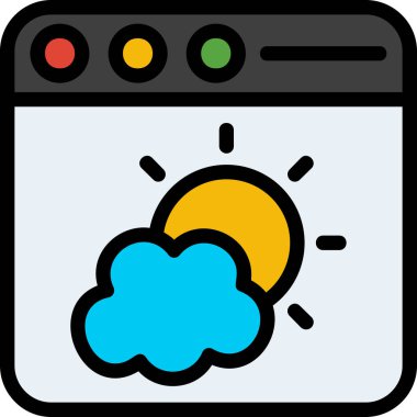 Bulut. Web simgesi basit illüstrasyon