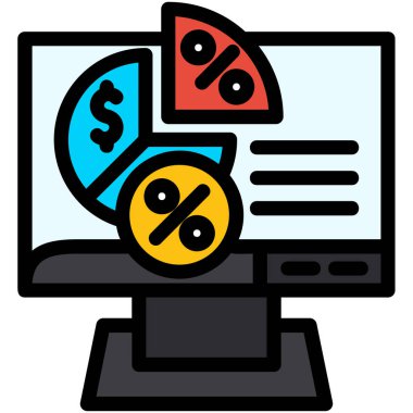 indirimli ekommerce çevrimiçi simgesi