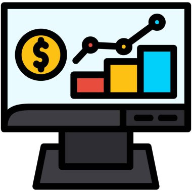 ticari finans grafiği simgesi - taslak biçimi