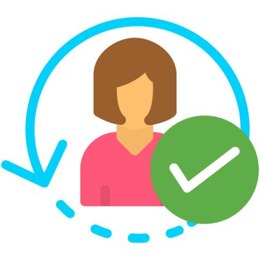 Kadın. Web simgesi basit illüstrasyon