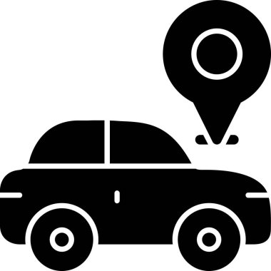 araba taksi servisi simgesi ana hat biçiminde