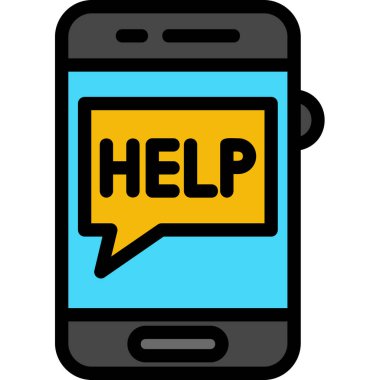 yardım simgesi olan akıllı telefon