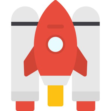 roket düz vektör simgesi