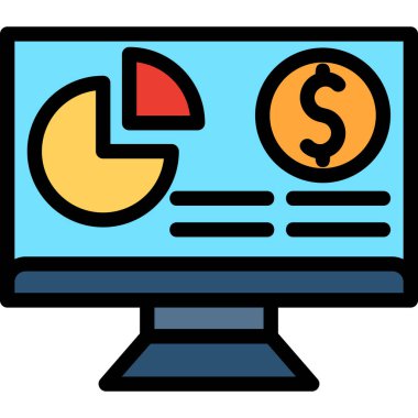 Bilgisayar monitörü. Basit resimleme