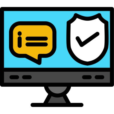 İşaretli vektör simgesine sahip bilgisayar monitörü