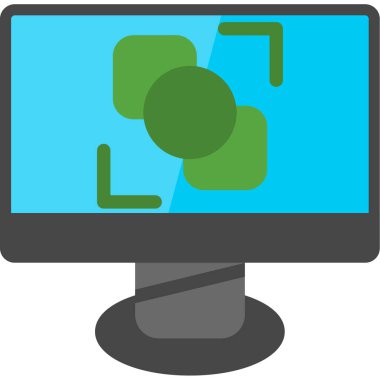 Bilgisayar monitörü. Basit simge