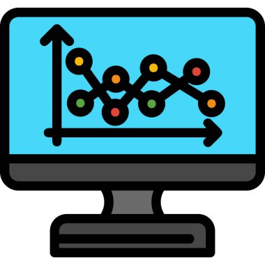 Analiz iş grafiği simgesi - taslak biçimi