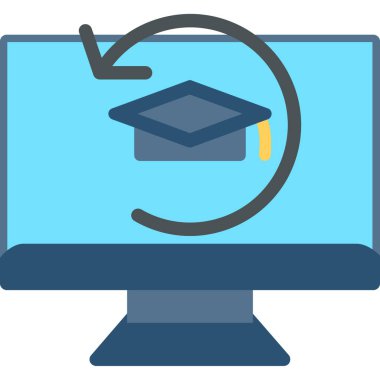 Düz stil eğitim okulu simgesi