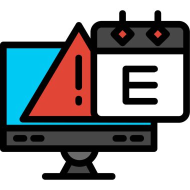 bilgisayar monitörü ikon vektör illüstrasyonu