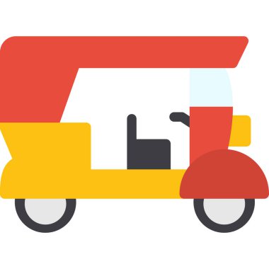 Tuk-tuk Düz vektör simgesi