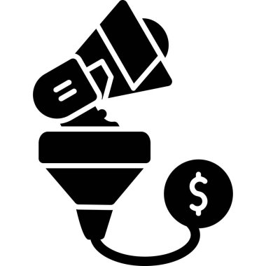 Pazarlama hunisi kabartması. Basit tasarım