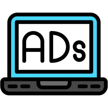 Reklam reklam ikonu. özet reklam reklam vektörü ikonu rengi düz izole