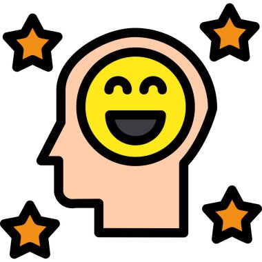 Mutlu yüz vektörü çizimi olan mutlu emoji