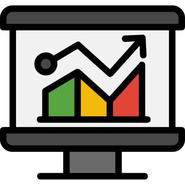 Analitik grafik simgesi. Web için grafik vektör simgelerinin özet çizimi